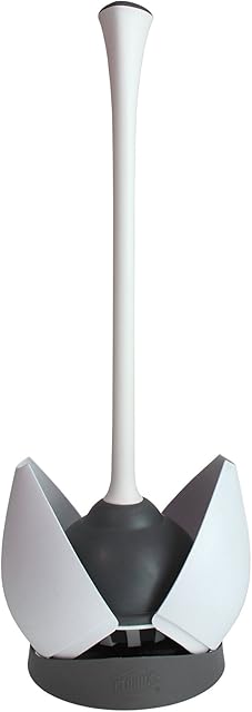 Clorox Toilet Plunger with Hideaway Caddy ? Toilet Plunger for Bathroom, Bathroom Organizers & Storage, Bathroom Accessories, Toilet Unclogger, Plunger with Holder