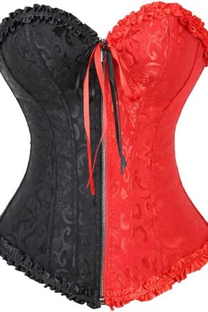 Women's Corset Bustier Top Sexy Lingerie Sets Black Red Overbust