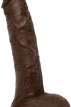 Doc Johnson Signature Series - Jason Luv - 10 Inch Realistic ULTRASKYN Dildo with Removable Vac-U-Lock Suction Cup - F-Machine & Harness Compatible - for Adults Only, Chocolate