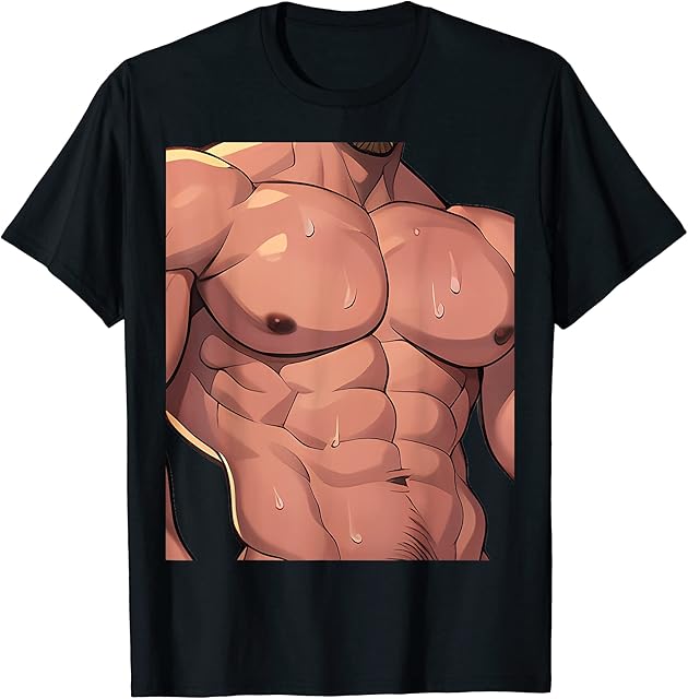 Bara Tiddies Barazoku Gay Muscle Fetish Hunk Male Hentai T-Shirt