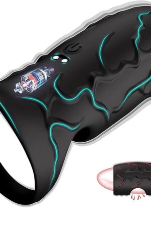 FST 10 Vibration Modes Liquid Silicone Vibrating Penis Sleeve with Cock Ring for Testicles G Spot Stimulation Adult Male Sex Toys