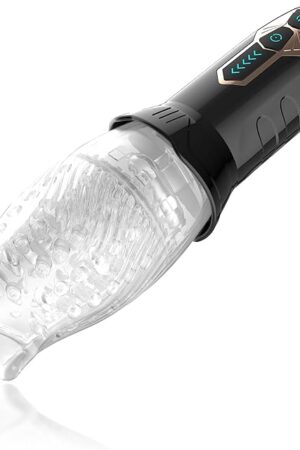 Adam's Gawk Gawk Rotating & Vibrating Masturbator 10 Vibration Modes 5 Spinning Settings TPE Sleeve with Stimulating Textures Rechargeable Male Masturbator for Shaft Stimulation and Ultimate Pleasure