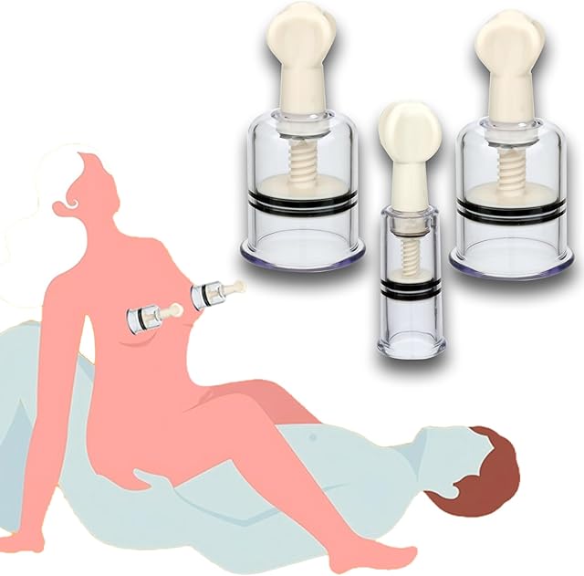 3 Pcs Set Clit Nipple Twist Suckers, GZYNTT Adjustable Manual Vacuum Suction Cup for Couples Play More Sensitivity, SM Sex Toys Flirt for Women Men Extreme Love (Diameter: 2 Pcs 15" + 1 Pcs 078")