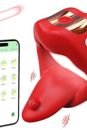 APP Control Vibrating Penis Ring Tongue Design, Rechargeable Penis Ring Vibrator with 9 Vibration Modes, Silicone Male Sex Toy for Man and Couple Play, Clitoral Vibrator, Adult Sex Toys & Games