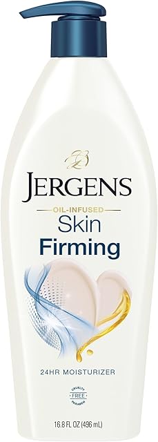 Jergens Skin Firming Body Lotion for Dry to Extra Dry Skin, Skin Tightening Cream with Collagen and Elastin, Dermatologist Tested, Hydralucence Blend Formula, 168 Oz