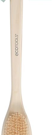 EcoTools Bath Bristle Brush, Bath Brush with Long Handle, Cleanse Back & Hard-to-Reach Areas, Eco Friendly Shower Brush for Exfoliating, Cruelty Free Nylon Bristles, Vegan, 1 Count