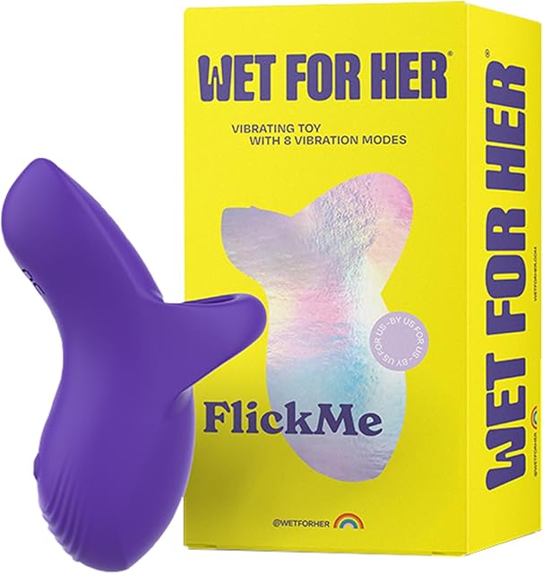 FlickMe Mini Rechargeable Finger Ring Vibrator | Sex Toy with 8 Vibration Modes and Sensor Touched Activation | Medical Grade Silicone Vibrator | Waterproof Adult Toys