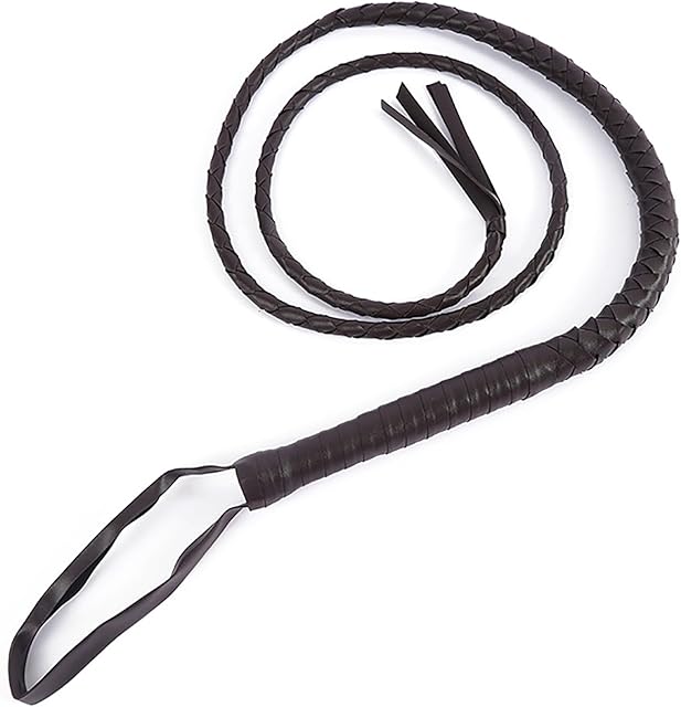 BDSM Long Leather Whip for Bedroom Adult Sex Toys, Spanking Games Paddle for Couple Bondage Gear Cosplay Props Whips (Brown)