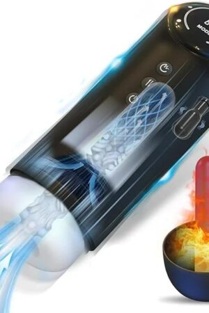 Dick Sucking Machine - Heated Electric Male Masturbator Cup with 4 Thrusting & 4 Suction & 10 Vibrating Modes, Pocket Pussy Automatic Stroker Penis Pump Trainer Adult Pleasure Vibrator Sex Toy for Men