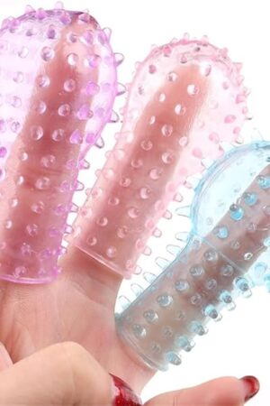 3pcs Finger Sleeve Vibrator Female Male Vagina Masturbator Silicone Adult Clit Anal Stimulate Erotic Sex for Women Lesbian Toys (3 Pcs Random Color)