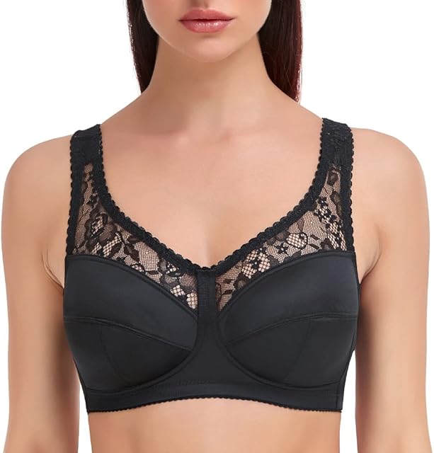 Women's Full Coverage Wireless Minimizer Bra Plus Size Non-Padded Soft Bras