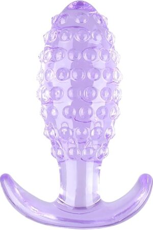 4 Differdnt Sizes of Small Pineapple Shape Anal Plug with Handle, Purple Butt Plug Adult Sex Toy for Man Woman - XL
