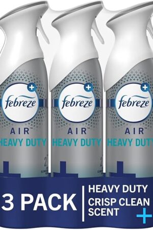 Febreze Air Mist Air Freshener Spray, Odor-Fighting Room Spray, Air Fresheners for Home and Bathroom and Kitchen, Aerosol Can, Heavy Duty Crisp Clean Scent, 88oz, 3 Count