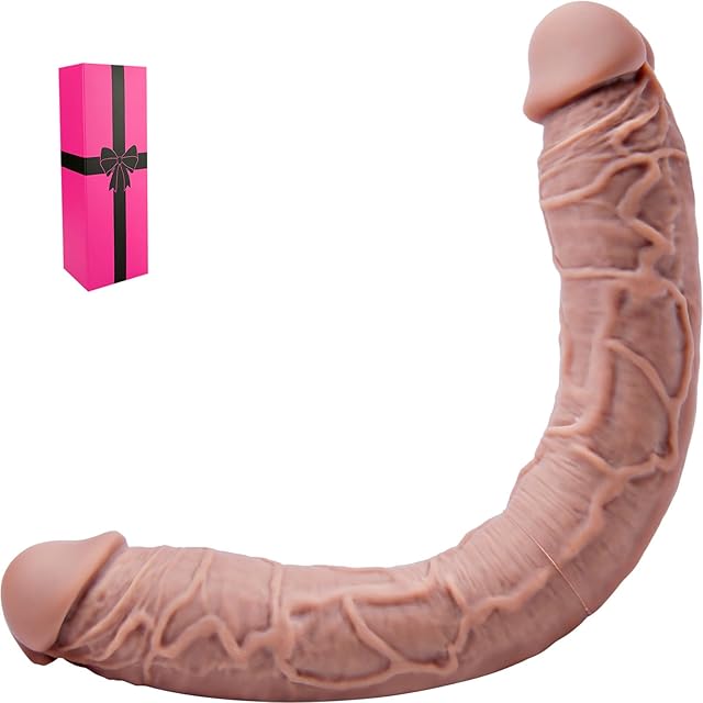 207" *17" Double Head Giant Double Head Thick Dildo, Silicone Extra Large Huge Long Anal Double Sided Ended Dildo Realistic Glans, XXL Lesbian Gay Penis G-spot Dildos Sex Toy for Man Women Couples
