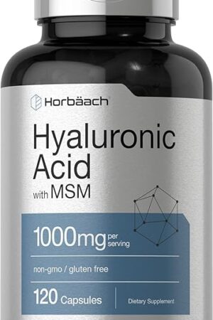 Horb?ach Hyaluronic Acid with MSM | 1000 mg | 120 Capsules | Non-GMO and Gluten Free Supplement | Bioavailable Formula