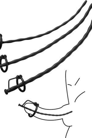 Beauty7 Silicone Urethral Sound 3pcs Catheter Plug Set Beads Hollow Urethral Plug Probe Tube Urinary Dilator Urethra Masturbation Rod Beginner Sex Toy for Male
