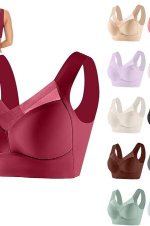 Zenchic Seamless Sexy Comfort Push Up Wireless Bras, Hatmeo Posture Correcting Ice Silk Gathering Bra for Seniors