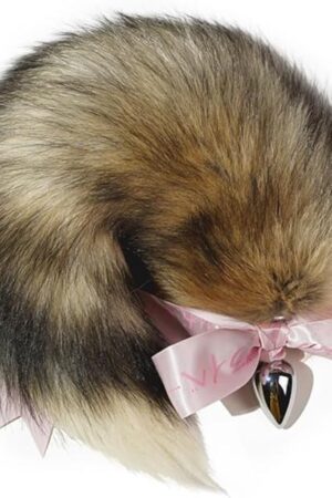 Anal Plug Real Fox Tail Cosplay Butt Plug with Bow Anal Sex Tail Adult Product Anal Sex Toys for Woman Couples Men 2023 New(Brown)