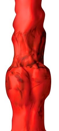 Fire Hound Silicone Dildo for Men, Women, & Couples Fantasy Dildo, Stong Suction Cup Base Harness Compatible & Premium Silicone 1 Piece, Red - Medium