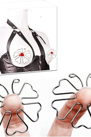 Hidden Pleasure Nipple BDSM Toys - Girl Vibrating Nipple Clamps Sex Women Men Male - Adult Silver Invisible Pinches - Stimulator Bondage Breast - Fetish Foreplay Flirting Clitoral