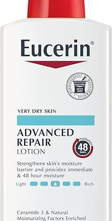 Eucerin Advanced Repair Body Lotion for Very Dry Skin, Unscented Lotion Formulated with Ceramides, 169 Fl Oz Bottle