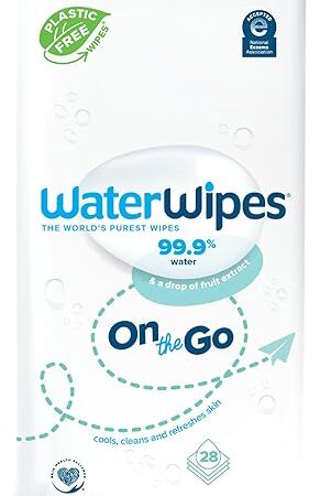 WaterWipes Sensitive+ On The Go Wipes, 3-In-1 Cleans, Cares, Protects, 99.9% Water, Unscented & Hypoallergenic Wet Wipes, 28 Count (Pack of 1)