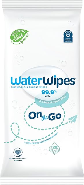 WaterWipes Sensitive+ On The Go Wipes, 3-In-1 Cleans, Cares, Protects, 99.9% Water, Unscented & Hypoallergenic Wet Wipes, 28 Count (Pack of 1)