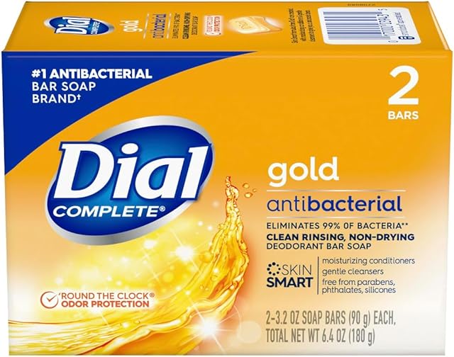Dial Gold Antibacterial Deodorant Soap, 2 Pack, Total Net Wt 64 oz