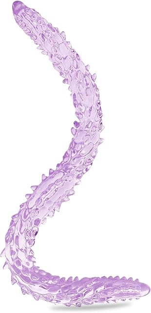 15.35 inch Double-Ended Dildos,Realistic Flexible Crystal G spot Dildo with Particles Double Sided Dildos Sex Toys for Women,Men,Purple
