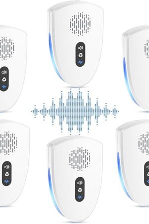 2025 Upgraded Ultrasonic Pest Control Repeller, Mouse Repellent Indoor for Spider Bug Roach Ant Fly Rat Mice Insect Deterrent, Mouse Rodent Repellent Ultrasonic Plug in, 3 Mode Switching, 6 Pack