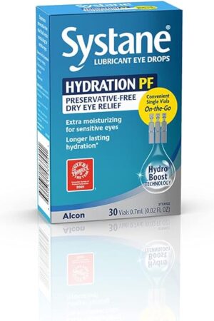 Alcon Hydration Preservative-Free Lubricant Eye Drops, Transparent, 07 ml, 30 Count