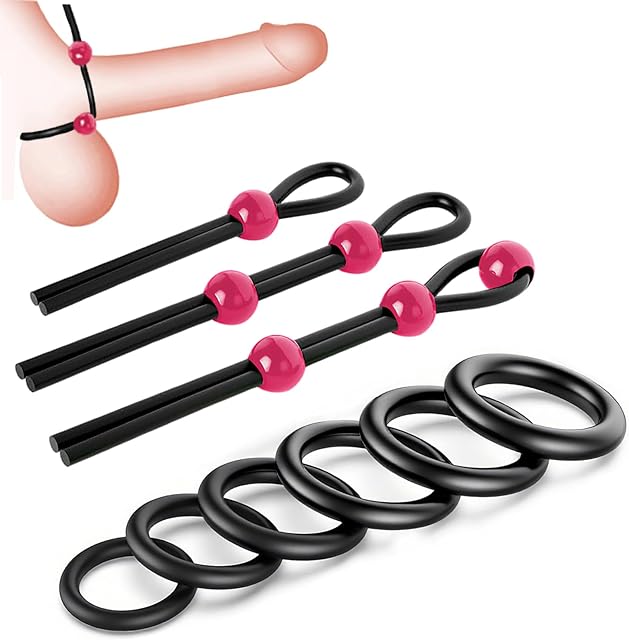 Cock Ring Silicone Penis Ring Set Adjustable Cockring Sex Toys 9 PCS Cock Rings for Men Erection Long Lasting Stronger Adult Toys Cock Sexual Stimulation Device for Men or Couple