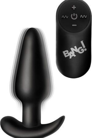 Bang Bang Remote Control 21X Vibrating Silicone Butt Plug - Black (AG374-SMALL)