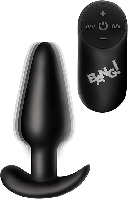 Bang Bang Remote Control 21X Vibrating Silicone Butt Plug - Black (AG374-SMALL)