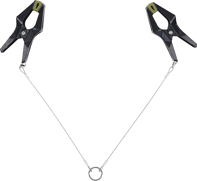 Fort Troff Hardwire Hangers - Nipple Clamps w/ Ridged Silicone Pad - Easy to Use & Clean Nipple Tuggers - Ideal for BDSM Sex, Adult Play, Men Couple