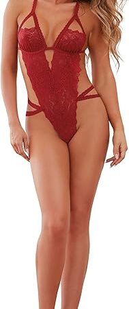 Women's Crotchless Lace Teddy