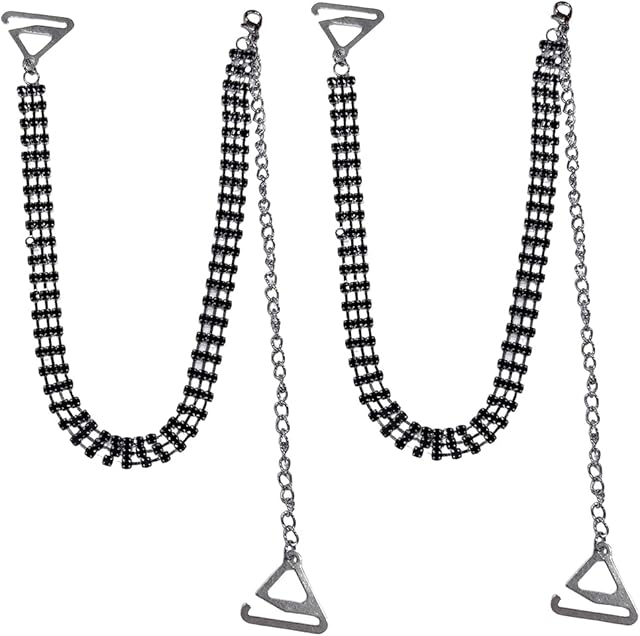 Chic Three Rows Rhinestones Wedding Bra Shoulder Straps for Women Sexy Lingerie Strap Adjustable Crystal Luxury Underwear Chain Bridal Dress Rave Party Prom Festival Summer Bikini Body Jewelry