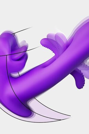 FOBONO Vibrator Adult Sex Toys for Women, 3 in 1 Tongue Thrusting Vibrators Dildo Rose Sex Toy with 7 Kissing and Flapping Modes, 10 Vibrating Adult Toy, Sexual Pleasure Tools for Women