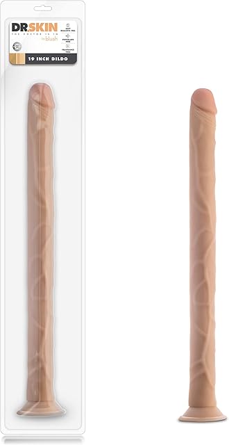 Blush Dr Skin 19" Extra Large Realistic Dildo - Huge Strap-On Cock with Suction Cup for Anal & Vaginal Play - Horse Dildo Length for Deep Penetration ? Adult Sex Toy for Women, Men, Couples - (Beige)