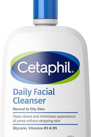 Cetaphil Face Wash, Daily Facial Cleanser for Sensitive, Combination to Oily Skin, 20 oz, Gentle Foaming, Soap Free, Hypoallergenic