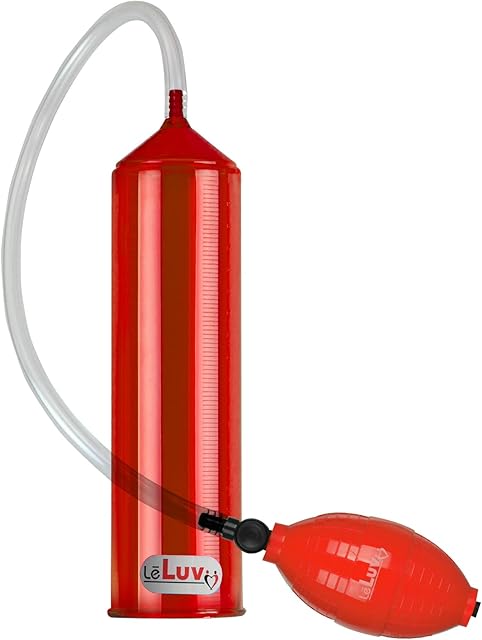 2.25"x9" EasyOp Red Good Bgrip Red Ball Grip with Clear Graduated Cylinder/Clear Collapse-Resistant Hose Basic Penis Pump