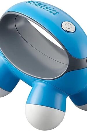 Homedics, Quatro Mini Hand-Held Massager with Hand Grip, Battery Operated Vibration Massage, 4 Massage Nodes, Powered by 2 AAA Batteries (Included), Assorted Colors