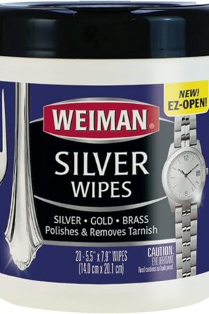 Weiman Jewelry Polish Cleaner, Tarnish Remover Wipes - 20 Count - Use on Silver Jewelry Antique Silver Gold Brass Copper and Aluminum