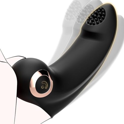 Yivans Mini Finger Vibrator for Women - Sex Toys for G Spot Clit Nipple Stimulation Vibrator Sexual Pleasure Tools Rechargeable Soft Silicone Waterproof Adult Sex Toy for Couples & Solo Play(Black)