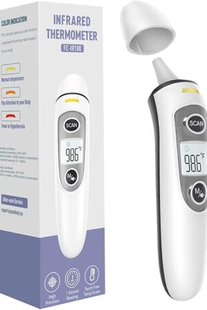 Ear Thermometer for Adults and Kids, Digital Accurate Ear and Forehead Thermometer with Fever Alarm, 1 Second Fast Result, Easy to use, 2 in 1 Mode