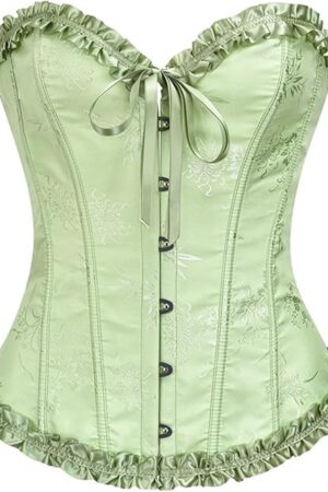 Corset Tops for Women Going Out Sexy Bustier Push Up Bodysuit Overbust Lace Up Waist Cincher Shapewear Lingerie