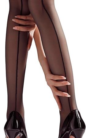Women's 15D Sheer Pantyhose with Backseam & Cuban Heels High Waist Tights Plus Size up to 264lbs Ultra Stretchable Stockings
