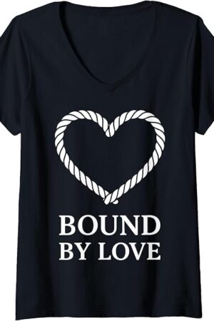 Womens Kinky BDSM Bondage Shibari Rope Fetish Art V-Neck T-Shirt