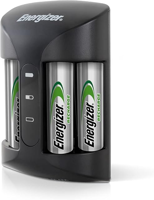 Energizer Recharge Pro Rechargeable AAA and AA Battery Charger With 4 NiMh Rechargeable AA Batteries, Provides a Full Charge in 3 Hours