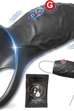 Couples Male Adult Sex Toys - All Liquid Silicone Soft Vibrating Penis Sleeve Cock Ring, Pleasure Penis Ring Vibrator Penis Extender for Penis Testicles G Spot Stimulation, LNIIY Sex Toy Game for Men